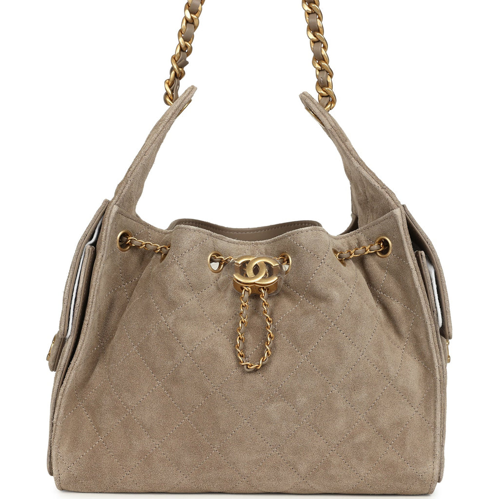 Chanel Small 25 Hobo Grey Suede